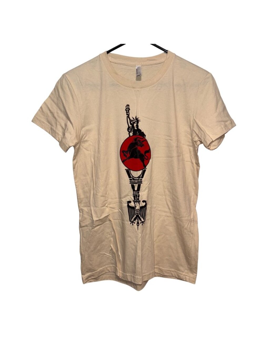 International Experience T-Shirt XL American Apparel Beige Short Sleeve Crewneck
